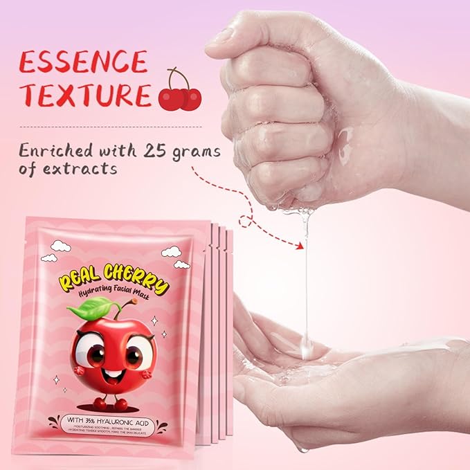 10 Pack Fruit Kids Facial Face Masks, Kids Facial Spa Kit for Girl, Fruit Face Masks for Kids, Moisturize Soothe for All Skin Types, Christmas Birthday Gifts for Women Men Girls