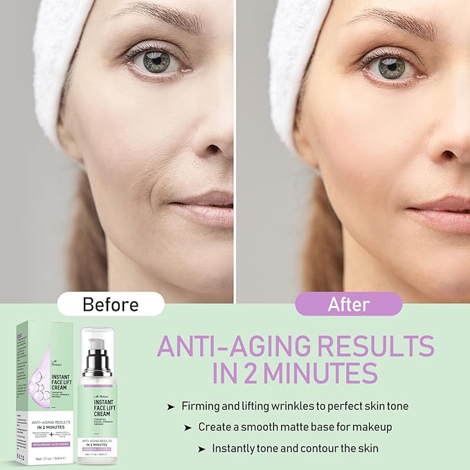 Instant Face Lift Cream,Skin Tighten And Lift Neck Cream for Women with Plant Extract, Neck, Eye Anti-aging Serum for Smoothing Fine Lines, Wrinkles and Firming Loose Sagging Skin-50ML