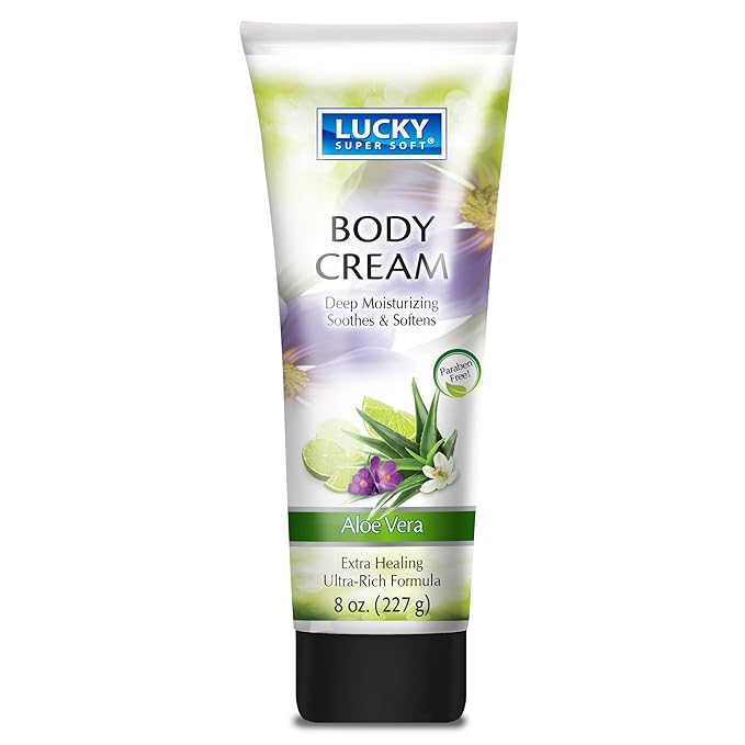 Lucky Super Soft Body Cream, Aloe Vera, 8 Ounce