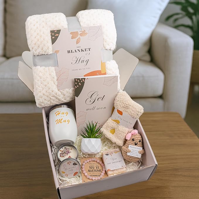 Get Well Soon Gift Baskets for Women - Get Well Gifts for Women After Surgery - Self Care Gifts - Thinking of You Gifts for Recovery - Cancer Care Gifts for Friend