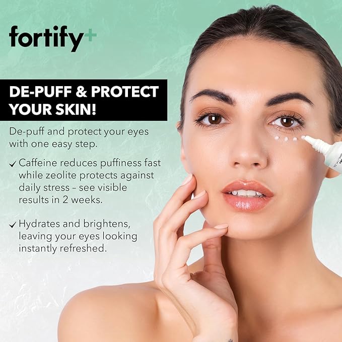 Fortify 9-in-1 Natural Skincare Eye Cream - De-Puffing & Protecting, Dermatologist Tested - Hydrates & Refreshes, Made in Korea - 30ML (1 Pack)