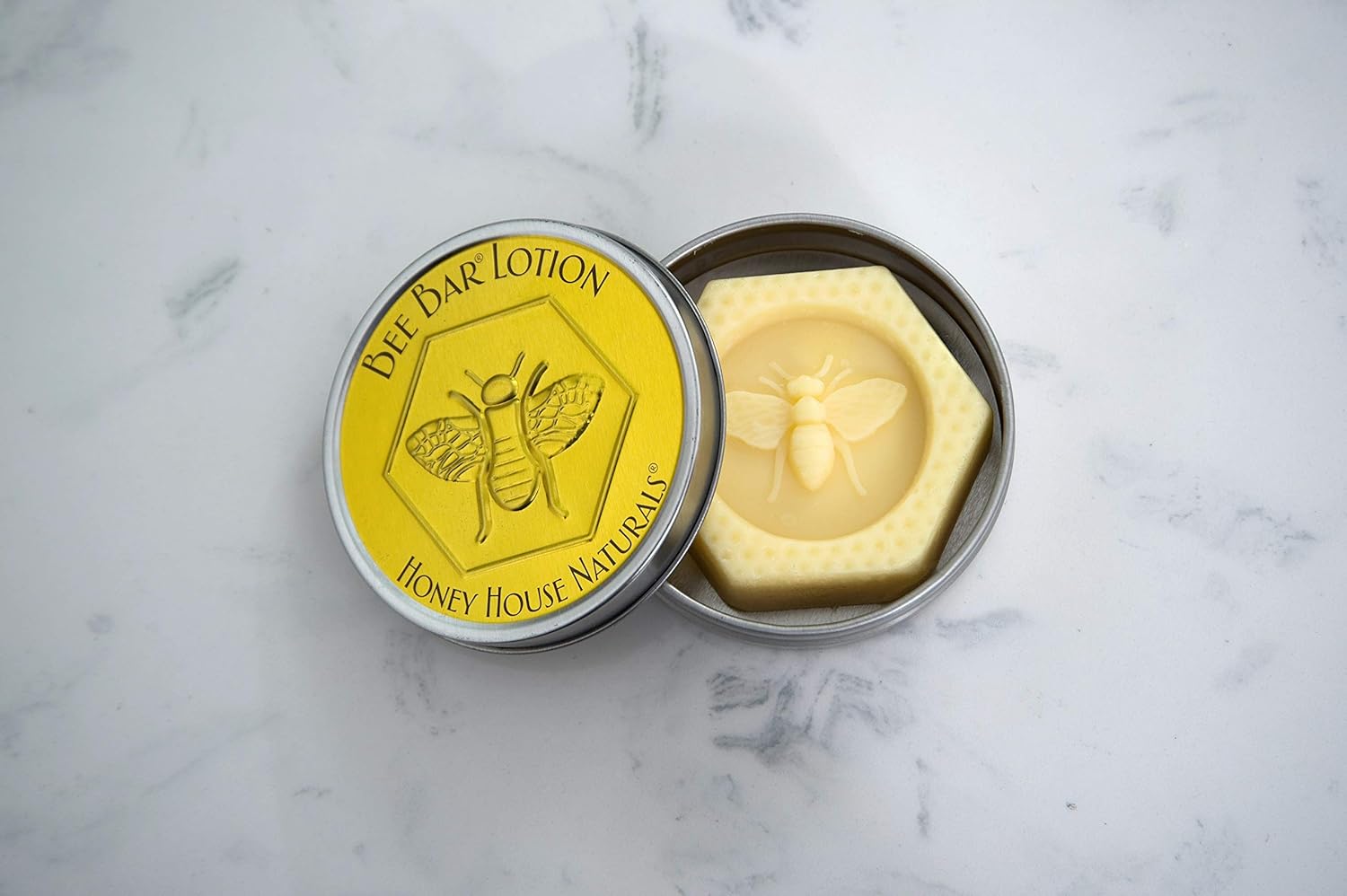 Honey House Naturals Bee Bar Duo – Vanilla - Small .6 Ounce and Large 2 Ounce– All Natural Ultra Moisturizing Lotion Bar Infused with Essential Oils and Butters – Made in USA