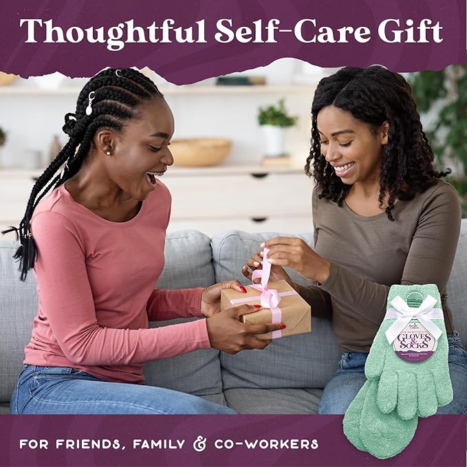 Purple Canyon Moisturizing Socks and Gloves Set | Teal Fuzzy Socks and Gloves with Aloe and Vitamin E for Women | Women's Gifts for Self-Care