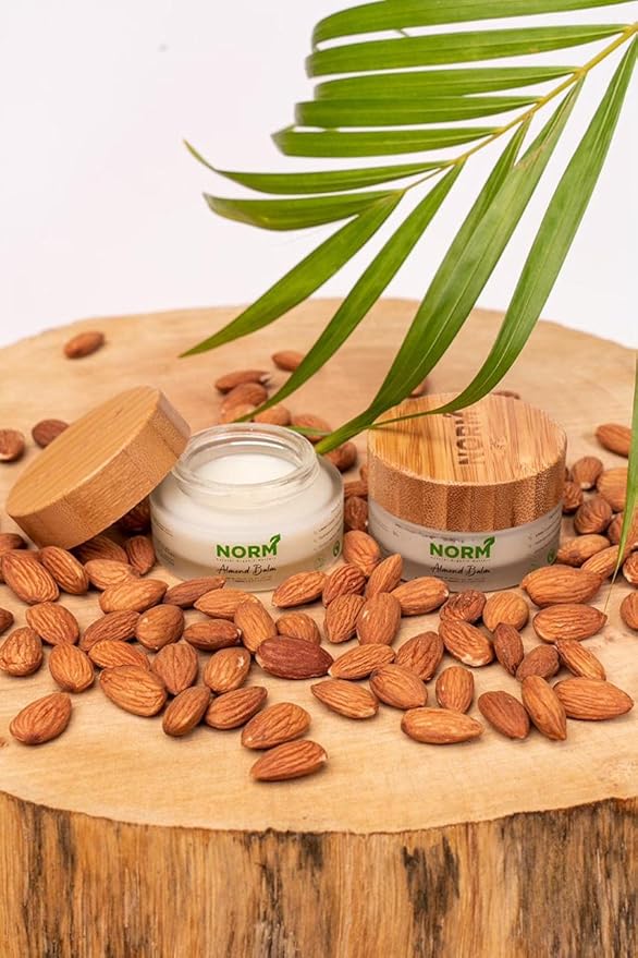 Almond Hand & Body Balm With 100% Natural Ingredients, Eco-Friendly Recyclable Glass Container With Bamboo Lid, Cruelty-Free - 100ml