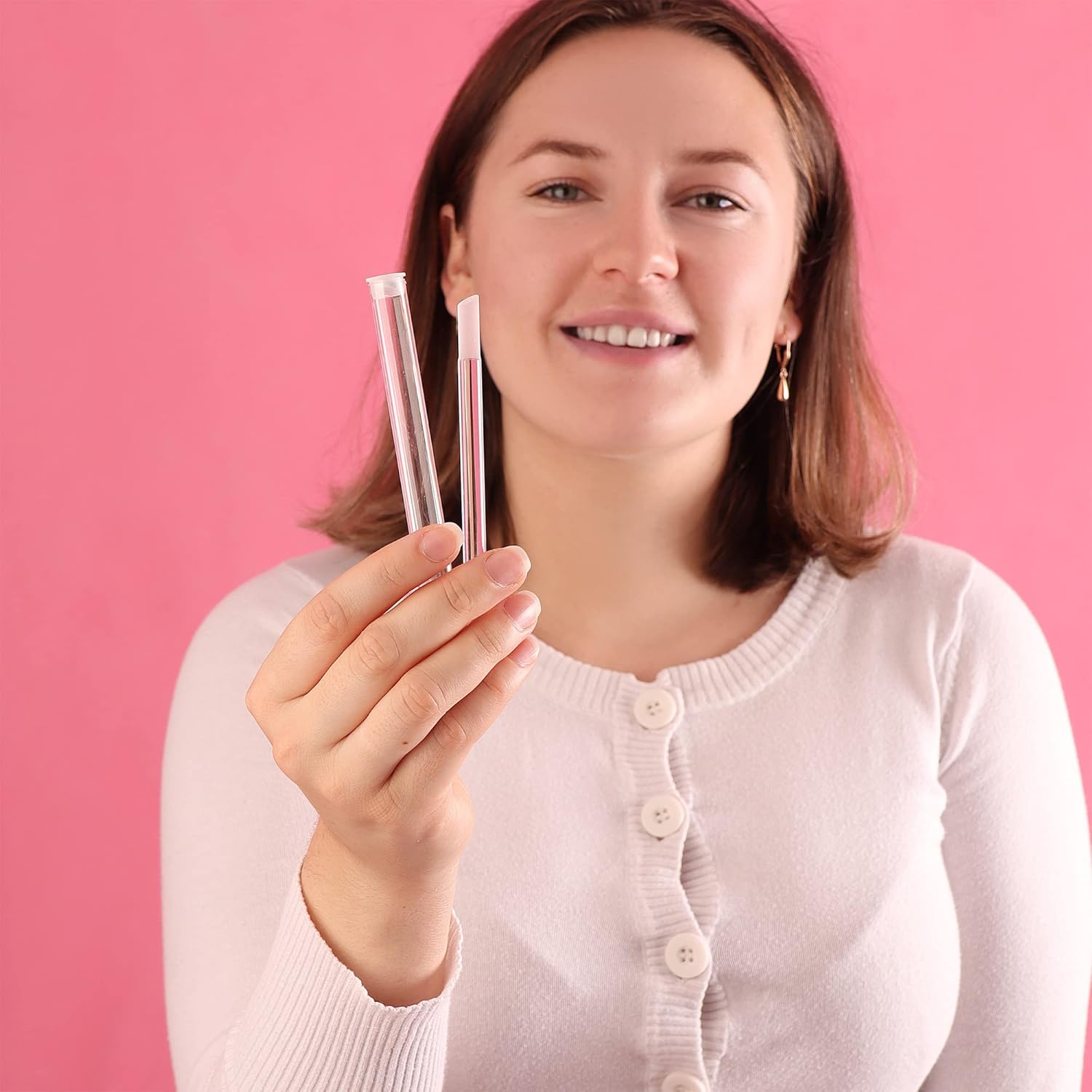 Bona Fide Beauty Glass Cuticle Pusher Set of 2 Manicure Nail Care Tools, 2PC Premium Clear Glass Manicure Sticks