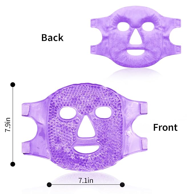 Cold Face Eye Masks Ice Face Mask Hot Cold Compress For Dark Circles, Puffiness, Migraines, Headache, Stress, Redness, Cooling Face Masks For Women Man, Skin Care