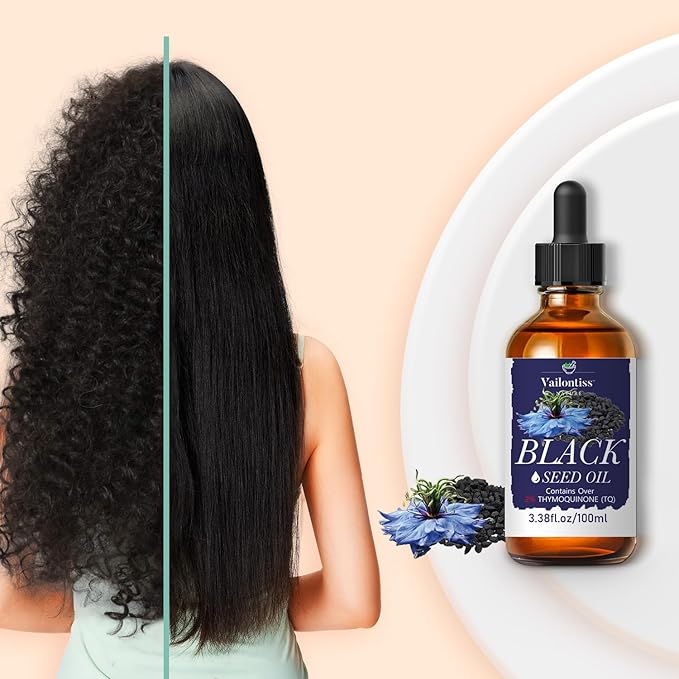 Black Seed Oil - Hair Growth Oil, Carrier Oil for Relaxing Massage and Body Oil, Black Seed Oil for All Hair Types and Skin(Black Seed Oil, 3.4 Fl Oz)
