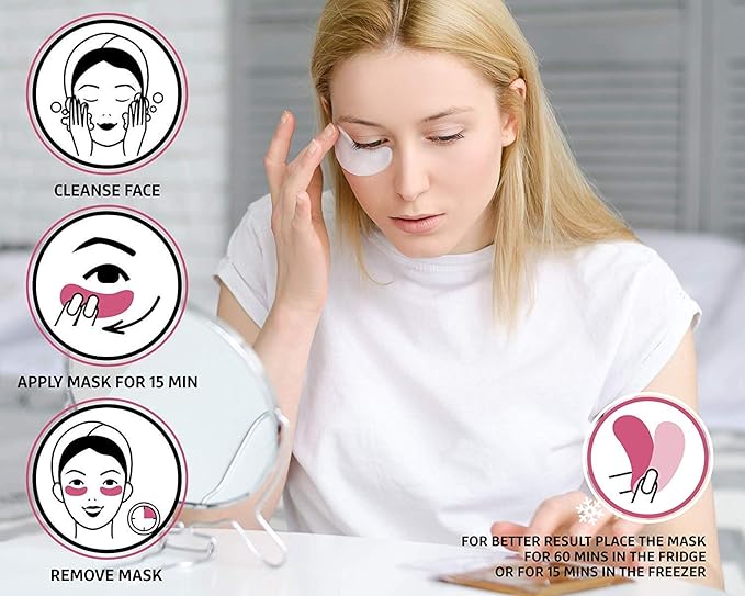 Jakuva Under Eye Patches 30PCS Pairs Collagen Eye Masks Eye Patches for Dark Circles and Puffy Eyes, Reduce Wrinkles, Gel Eye Mask Skincare for Moisturizing, Eye Bags Treatment, White