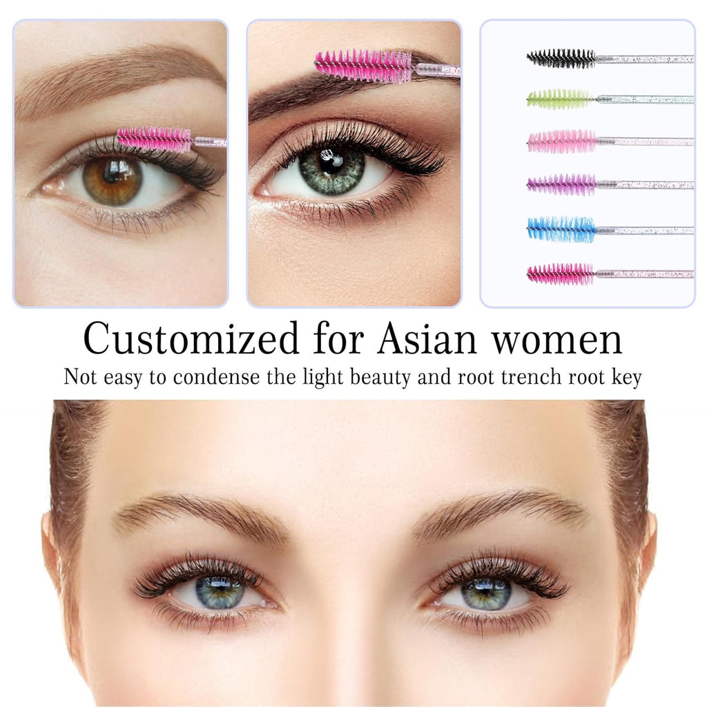 1200 Pcs Disposable Mascara Wands Crystal Eyelash Spoolies Eye brow Brush for Eye Lash Extension Colorful Eyebrow brush disposable eyelash wands Makeup brushes