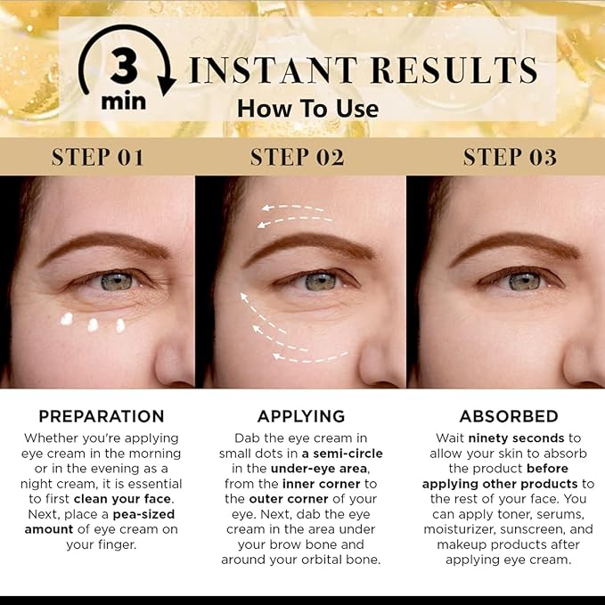 Temporary Eye Tightener Eye Cream, Instant Reduces Under-Eye Bags, Dark Circles&Puffiness, Anti Aging Fine Lines, Firm That Delicate Skin Under Your Eyes 0.5 oz