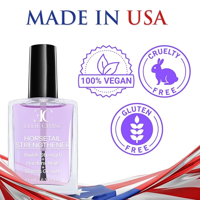 Horsetail Nail Strengthener, Growth, Hardener, Repair Treatment Polish 0.5 OZ/Help Splits, Breaks, Thin, Weak, Chipped, Damaged, Cracked, Peeling Nails/Grow Strong Hard Thicker Nails