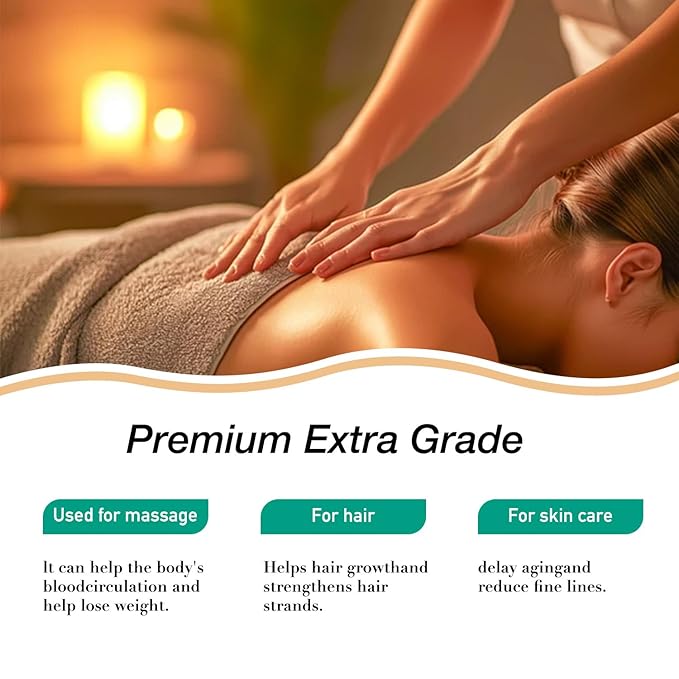 Coconut Oil - Carrier Oil for Hair Growth, Relaxing Massage and Body Oil, Pure Non-Greasy Coconut Oil for All Hair Types and Skin