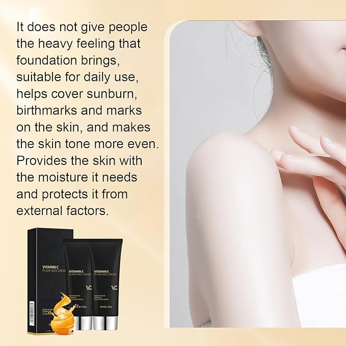 Niacinamide Vitamin C Black Tube Skin Cream, Niacinamide Vitamin C Face Cream, Multifunctional Smooth Hydrating Makeup Cream, Vitamin C Plain Face Cream (2pcs)