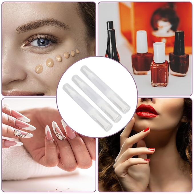 3 PCS Transparent Twist Pens, 4.5ml Rotating Reusable Cuticle Oil Pen Nail Oil Container Applicator with Brush Tip for Skin Care Nail Care Home Travel