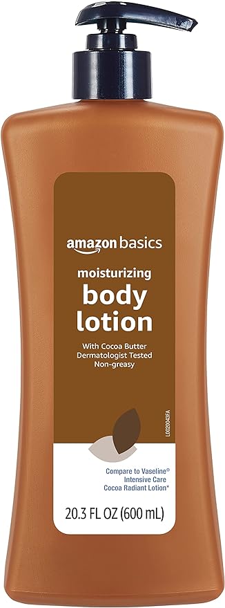 Amazon Basics Cocoa Butter Body Lotion, Lightly Scented, 20.3 Fl Oz, Pack of 1