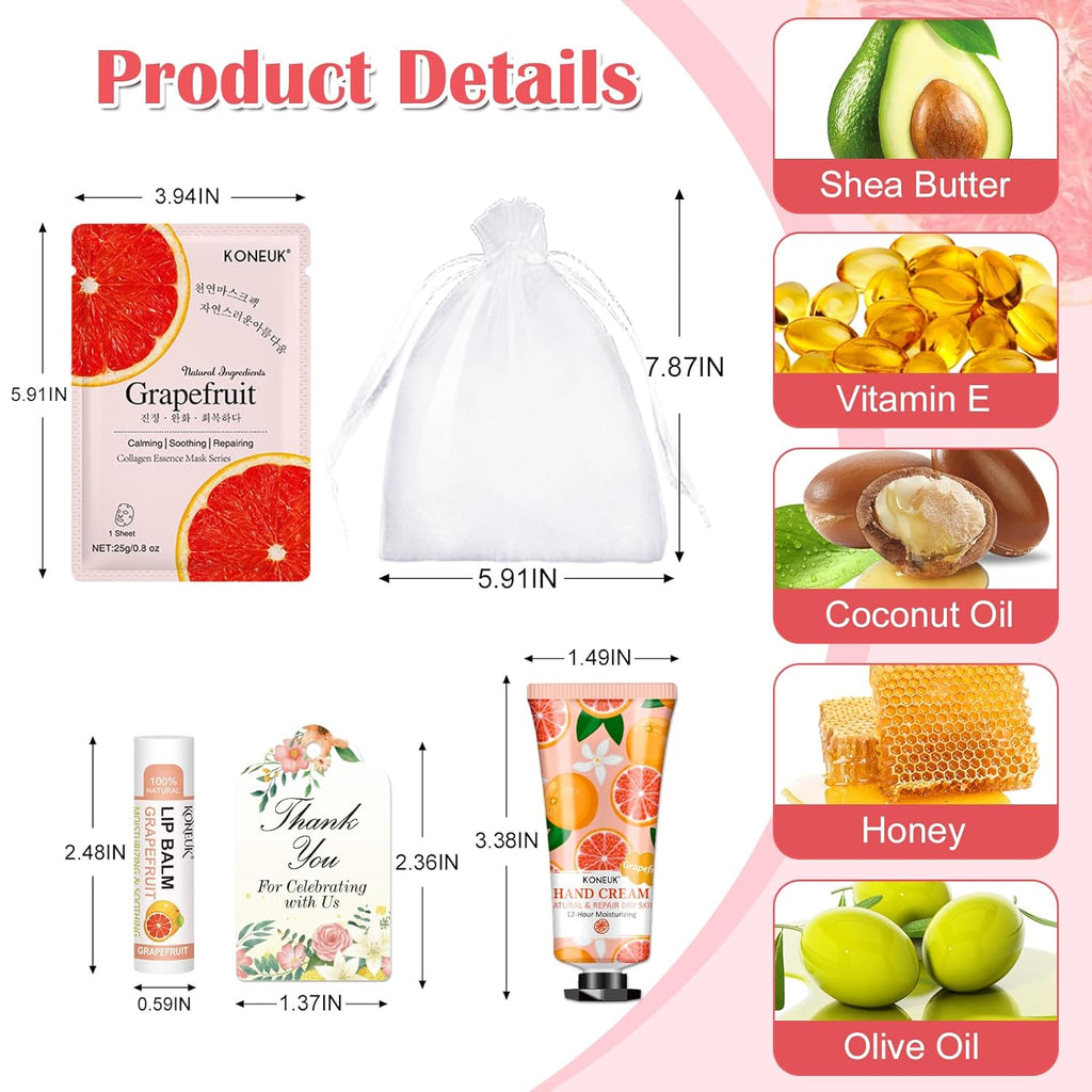 30 Pack Bulk Facial Mask, Bulk Hand Cream and Bulk Lip Balm Sets, Bridesmaid Gifts, Thank You Gifts, Bridal Shower Favors and Baby Shower Party Favors for Guests, Birthday Gifts, Small Gifts for Women