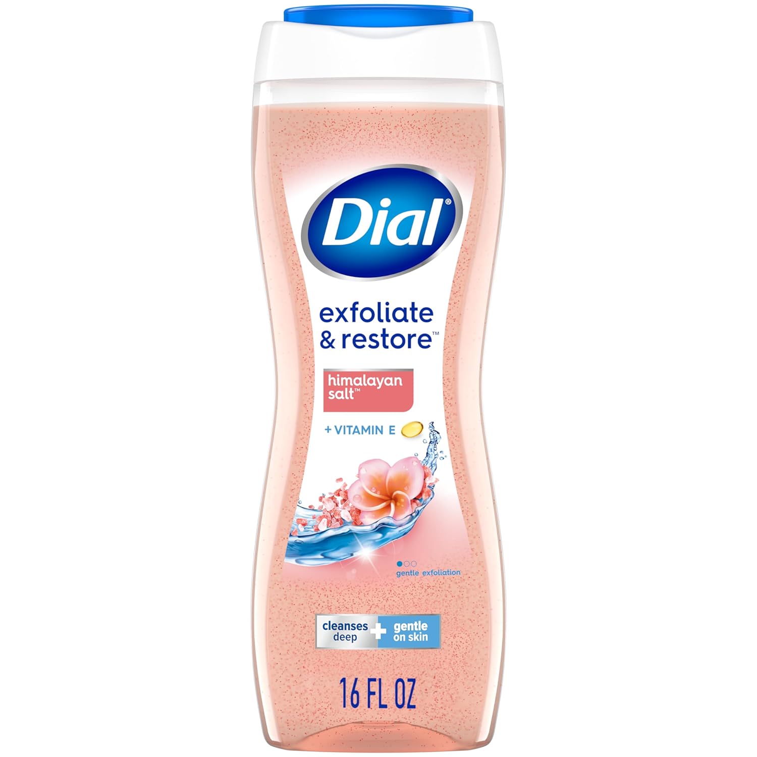 Dial Body Wash, Exfoliate & Restore Himalayan Salt, 16 Fl Oz (Pack of 4)