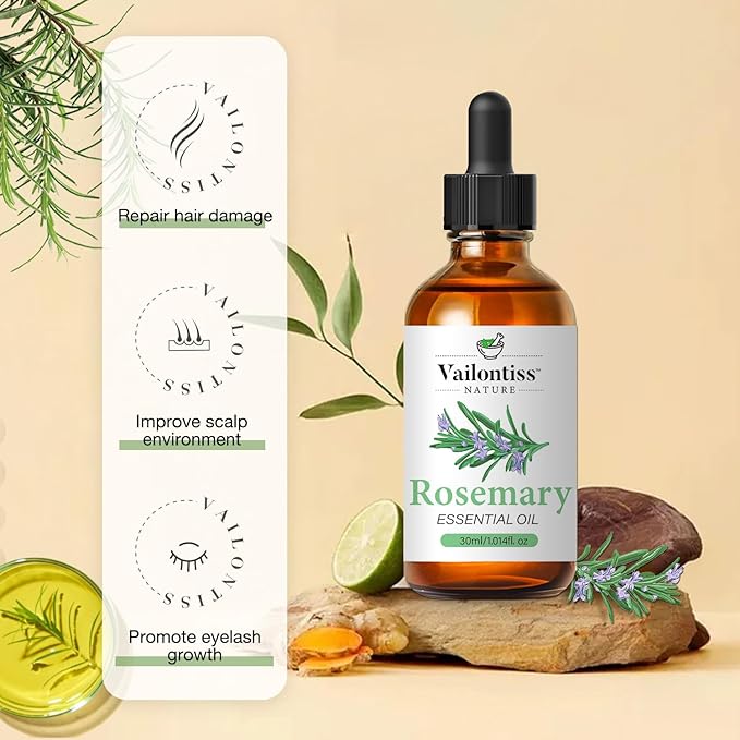 Rosemary Oil, Scalp & Hair Strengthening Oil, Rosemary Oil for Hair Growth, Dandruff Removal and Hair Strengthening for All Hair Types(Rosemary Oil, 30ml)