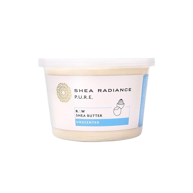 Shea Radiance P.U.R.E Raw Shea Butter | 100% Natural & Unrefined Body Butter | Soothes, Softens, & Increases Collagen | Long Lasting Moisture | Moisturizer for Sensitive Skin | Unscented (14 oz)
