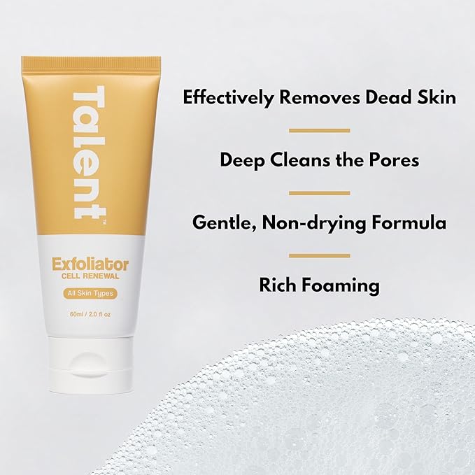 Talent Complete Skincare Set for Men – 90 Day Supply, Korean Skincare, EWG Verified, Fragrance-Free Cleanser, Exfoliator, Serum & Moisturizer, Full Routine Kit