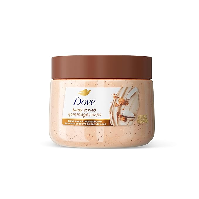 Dove Brown Sugar and Coconut Body Scrub Exfoliates and Deeply Nourishes for Smooth, Radiant Skin 15oz