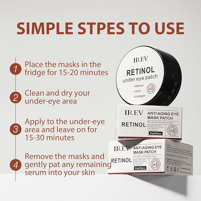 30 Pairs Retinol Collagen Under Eye Patches for Dark Circles Puffiness Wrinkles and Bags, Skin Treatment Pads for Women Gift, Anti Aging Moisturizer Under Eye Masks for All Skin Type