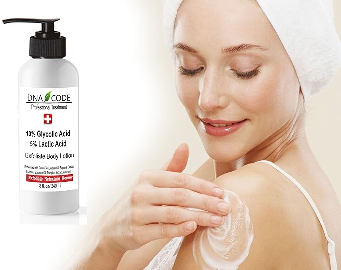 Skin Care Magic Lotion- 10% Glycolic 5% Lactic Acid Exfoliatingl Body Lotion w/Green Tea, Argan Oil, Papaya, Licorice.