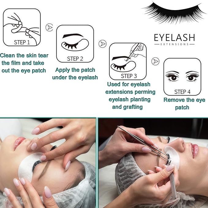 50 Pairs Set Under Eye Pads,Eyelash Extension Gel Patches, Lash Extension Lint Free Under Hydrogel Eye Mask Pads Beauty Tool. (Pink)