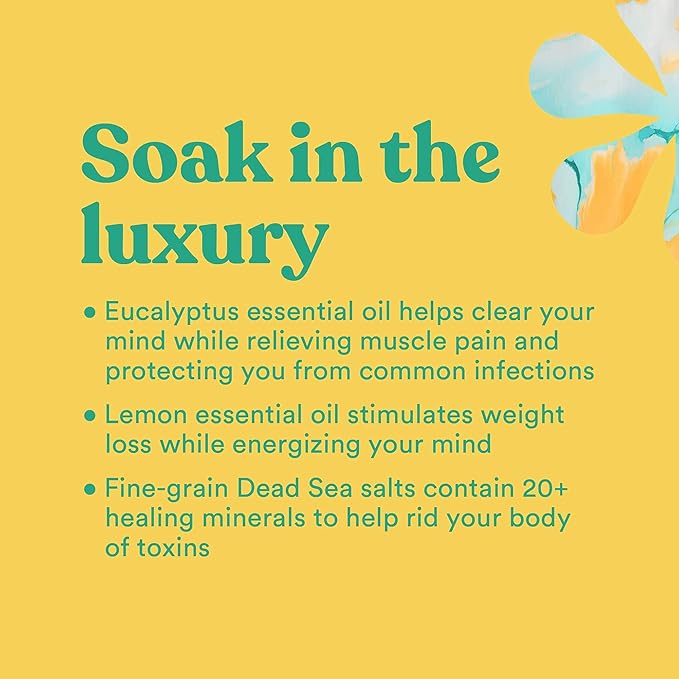 ASUTRA Dead Sea Bath Salts (Detox & Slim Down), 16 oz - Soak in Rich & Vital Healing Minerals - Purify & Energize with Eucalyptus, Sweet Orange, & Lemon Essential Oils