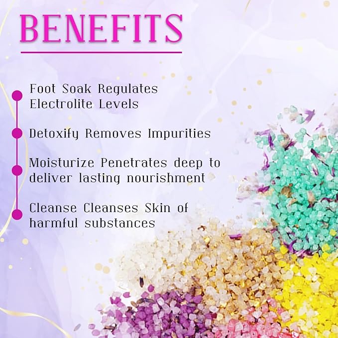 Relax Bath Salts- 8 Pack Epsom Salts for Soaking, Aromatherapy Bath Spa Set, Skin Softening, Muscle & Stress Relief, Exfoliating Dead Sea Salt, 1oz Each