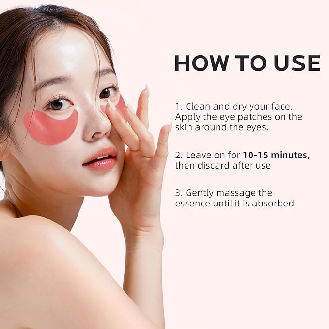 Dr. Pure Under Eye Patches for Puffiness: Dark Circles and Puffy Eyes Treatment Caffeine Eye Mask with Niacinamide Hyaluronic Acid - Smooth Wrinkles Reduce Eye Bags Undereye Gel Pad (30 Pairs)