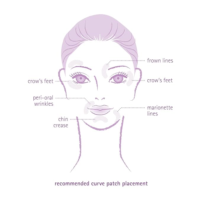 Toute Nuit Wrinkle Patches – Curve – Face Tape for Forehead, Eyes & Lips – Hypoallergenic Anti Wrinkle Patches – 48 Count, Made in USA