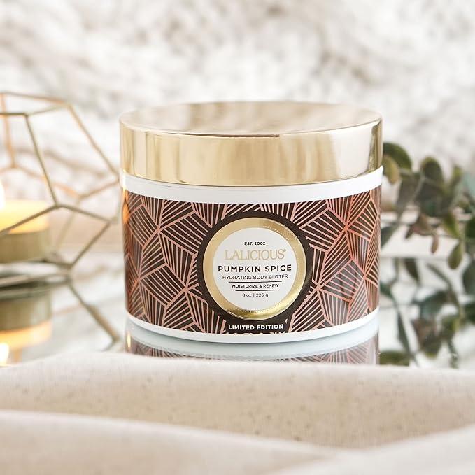 LaLicious Pumpkin Spice Body Butter - Hydrating Body Moisturizer with Shea Butter - No Parabens (8oz)
