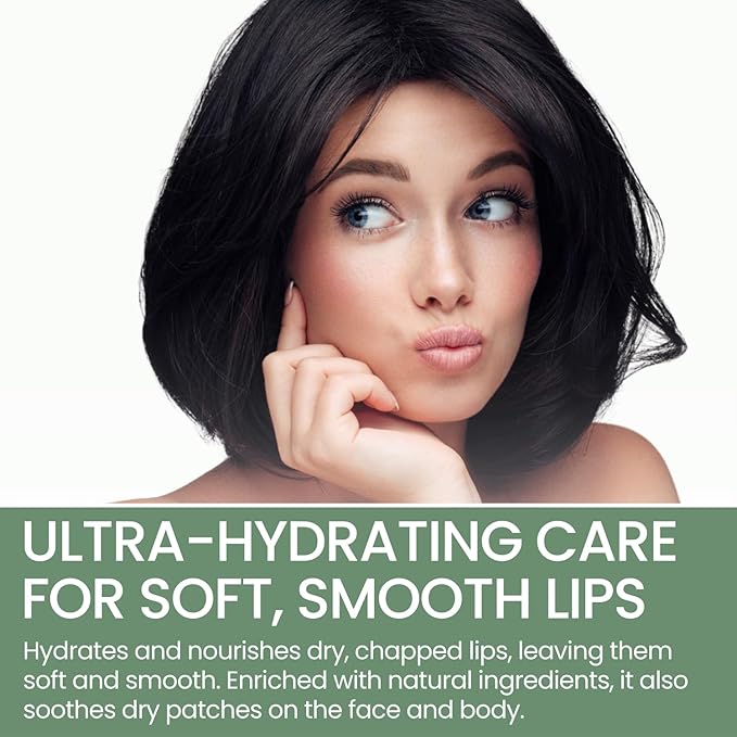 Organic Lip Treatment Balm Ultra Hydrating & Nourishing Care for Dry, Chapped, Cracked Lips & Skin, Visibly Smooths Wrinkles & Fine Lines, Natural Skin Care, 6 Pack Gift Set, Women & Men