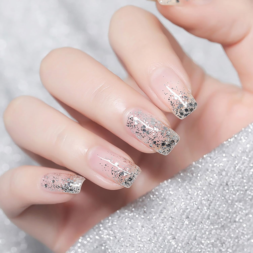 Major Dijit Quick Dry Nail Polish Clear Silver Summer Nail Lacquer for Nail Art Regular Nail Polish 0.41 fl oz.