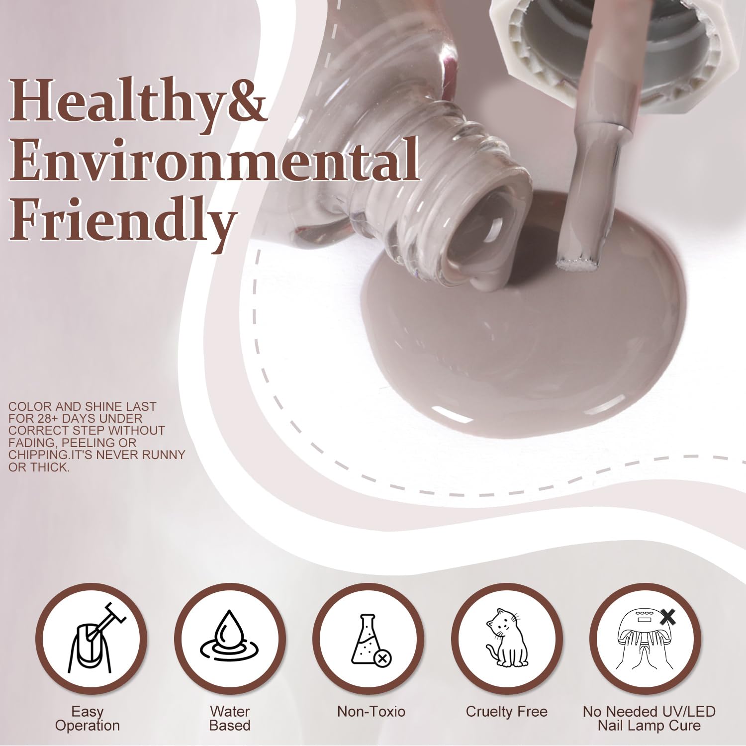 Major Dijit Quick Dry Nail Polish 12ml/0.41fl oz Gray Regular Nail Lacquer Fast Drying & Long Lasting Nail Polish Nail Art Effect for Nail Salon