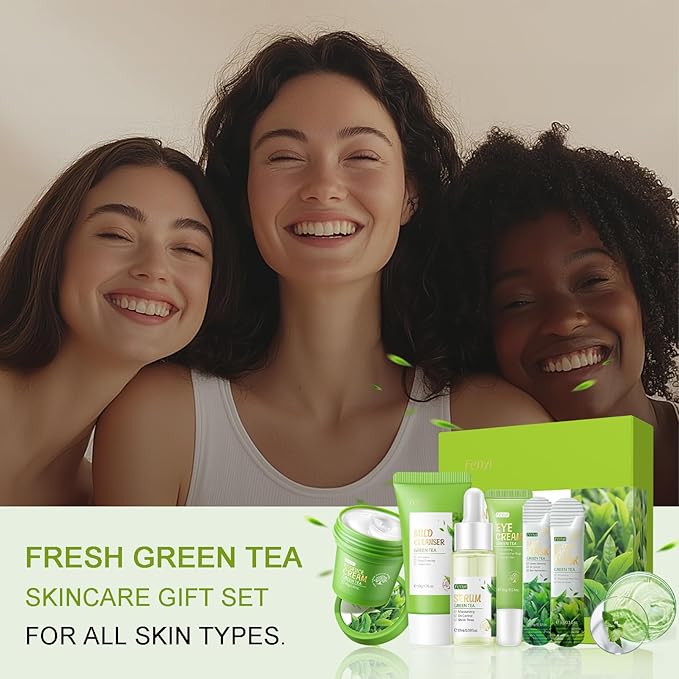 Green Tea Skin Care Kit Teenage Girls Gifts, 19-In-1 Facial Skin Care Routine Set Kit for Women/Girls, Hydrating Teen Skincare Set Control Oil, Christmas Gifts for Women Stocking Stuffers