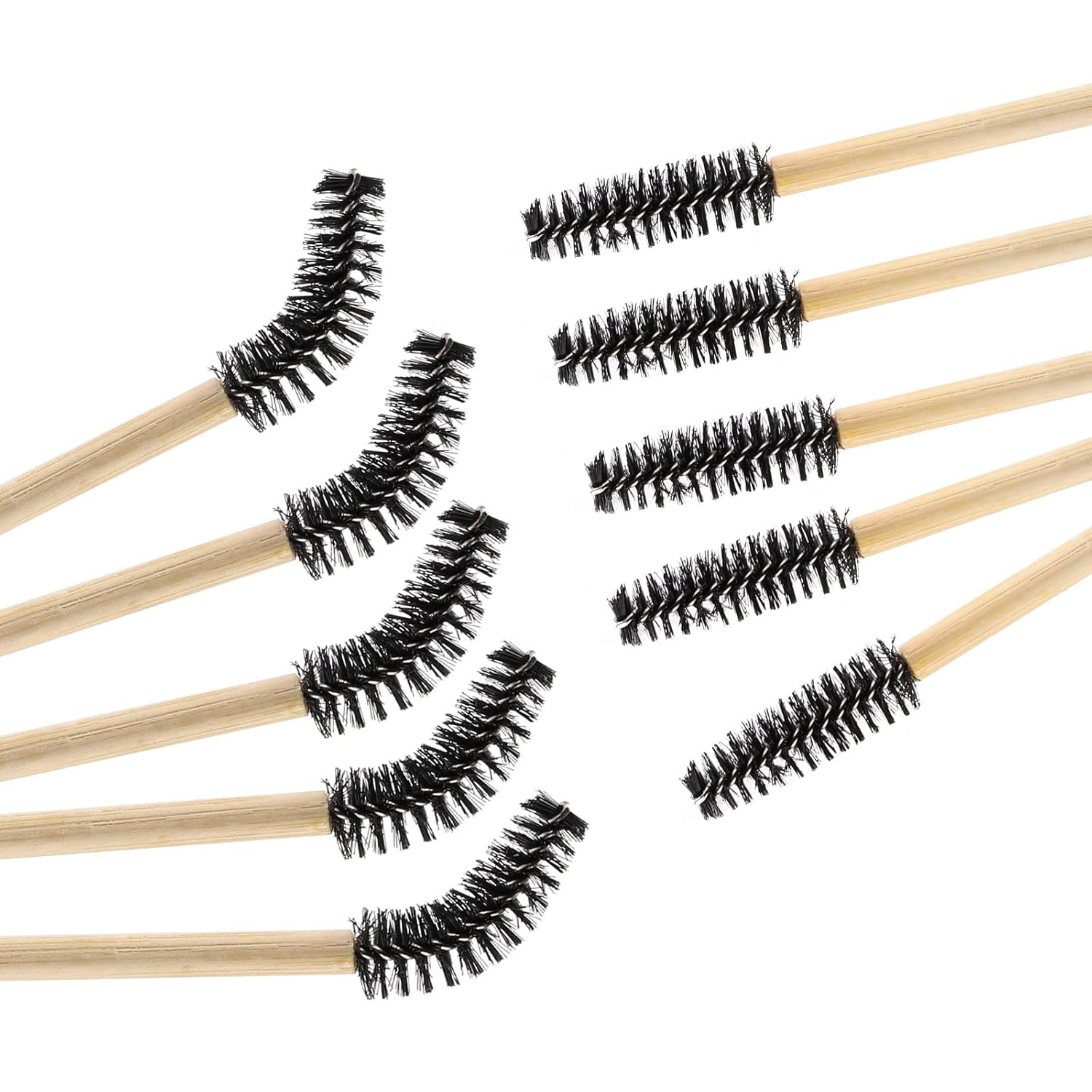 Tbestmax 150 Disposable Mascara Wands Eyelash Brush Spoolies for Eye Lash Extension Eyebrow Bamboo Stick Black
