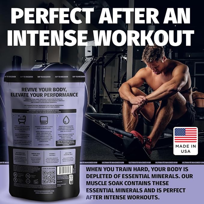 5 Pack Bundle: Coach Soak Recovery Bath Soak, Epsom Salt Bulk - Bath Salts Bulk, 5 Pack Bundle - Total of 15 Pounds (Lavender)