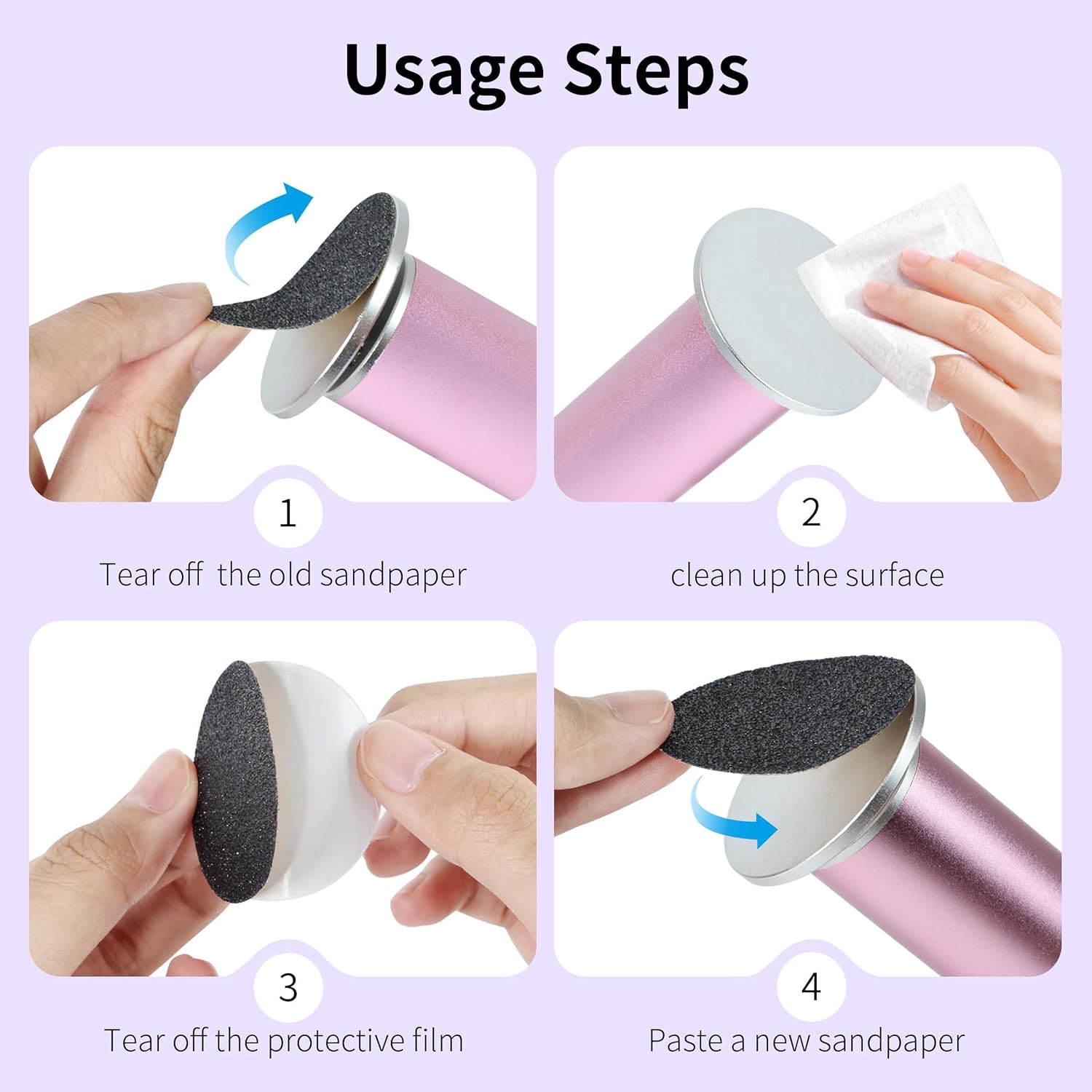 120PCS Medium 120 Grit Replaceable Sandpaper Discs for Electric Foot Callus Removers - 42mm/1.65in Smoothing Foot File Refills - Daily Foot Maintenance & Softening