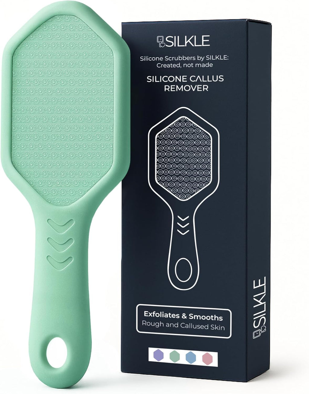 Silicone Foot Callus Remover - Nano Glass Foot File for Dead Skin and Cracked Heels - Callus Remover for Feet & Hard Skin - Ergonomic Foot Scrubber & Exfoliator for Soft, Smooth Feet - Green