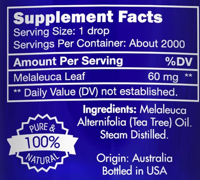 Tea Tree, Melaleuca, Oil, Food Grade – 100% Pure, Tea Tree Essential Oil, by Zongle Therapeutics, 4 OZ