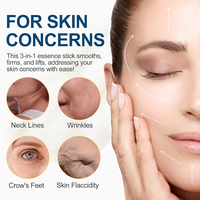 Retinol Face Stick, 3-in-1 Advanced Retinol Firming Serum Stick, Reduces Wrinkles, Smooth and Tighten Face & Neck, 30g Nourishing Anti Aging Repair Cream for All Skin Types,1.0 OZ