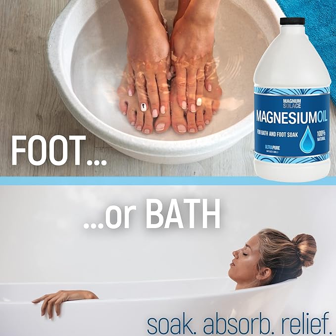 Pure Magnesium Bath Flakes & Magnesium Oil - 100% Natural Relief (3 Item Bundle)