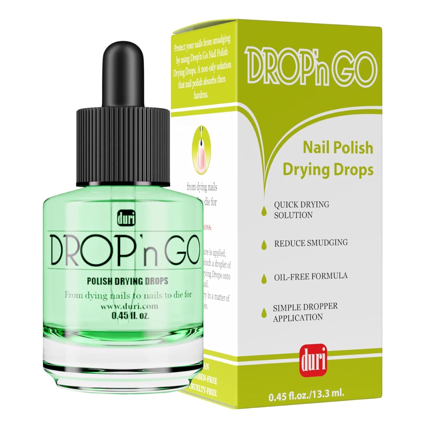 duri Drop'n Go Quick Dry Nail Drops - Fast Drying Drops for Long Lasting Nail Polish 0.45 fl. oz. (Pack of 1)