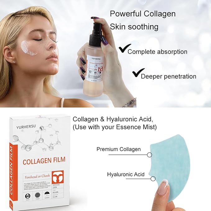 Collagen Essence Spray, Face Serum Moisturizing Toner, Fast Absorption Not Sticky Anti-wrinkle, Improving Skin Complexion Soften Skin Texture for Women Man Skin Care; 100ml/3.38 oz (Collagen)