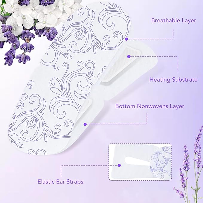 XPCARE 32 Pack Steam Eye Masks for Dry Eyes, SPA Warm Sleep Eye Mask, Disposable Heated Eye Mask for Dark Circles, Puffy Eyes, Relief Stress Eye Fatigue(Lavender)