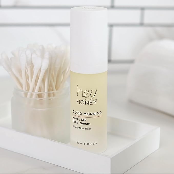 Hey Honey Good Morning Honey Silk Facial Serum | Anti-Aging Vitamin C & Hyaluronic Acid Serum for Radiant Skin Boosts Glow, Smooths Fine Lines, Strengthens Skin Barrier | 1 oz