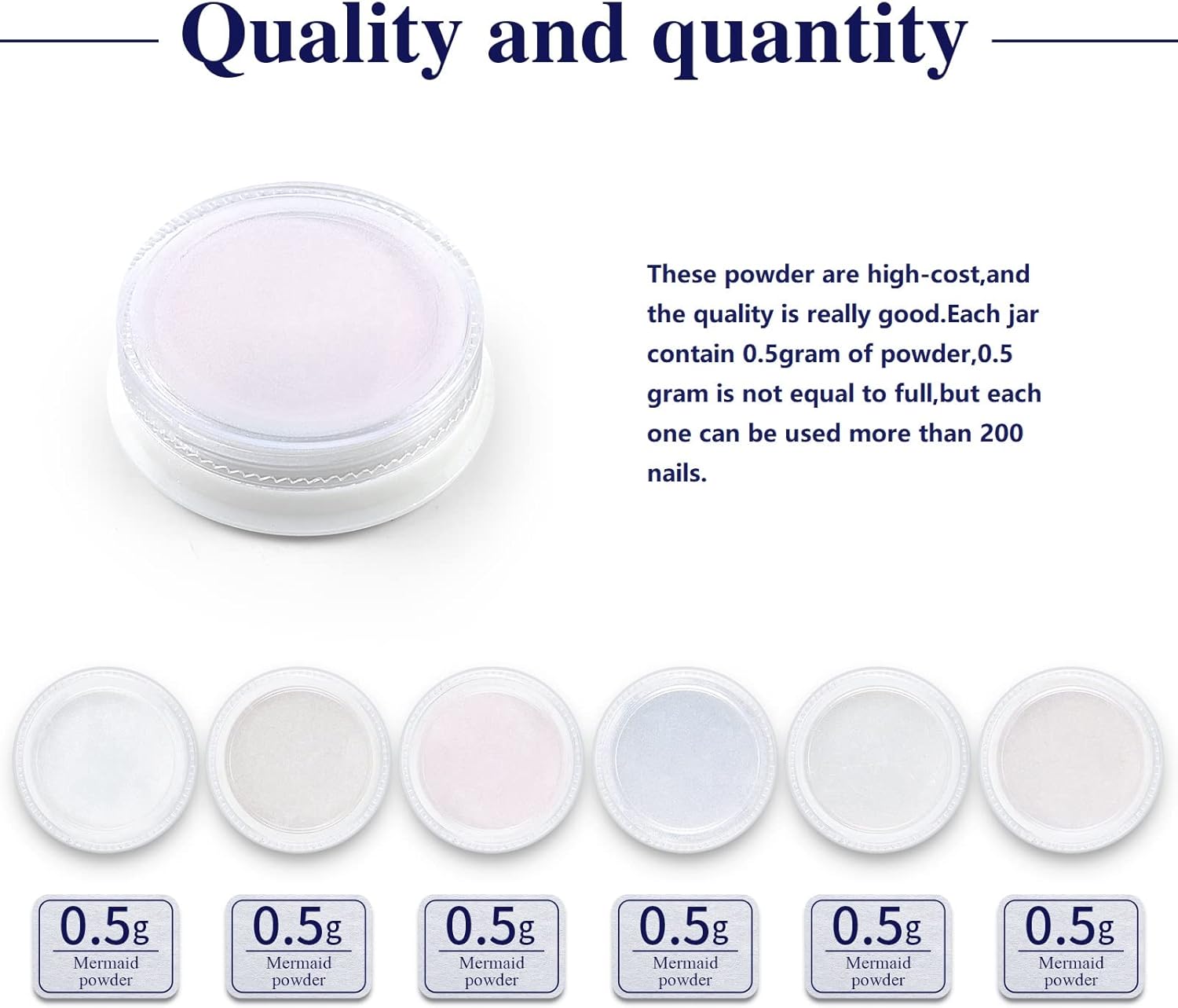 Artdone 6pcs Chrome Nail Powder White Pearl Unicorn Mermaid Aurora Nail Powder,Iridescent Chameleon Effect Nail Color Metallic Mirror Chrome Powder Kit for Nail Art Gel Polish kit