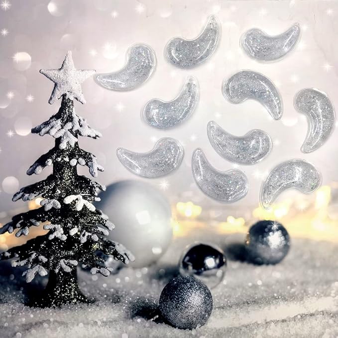 Reusable Gel Eye Ice Pack, Cooling Eye Pad, Hot ＆ Cold Treatment for Eye Strain, Eye Swelling, Eye Redness, Puffy Eyes, Dark Circles, Smooth Fine Lines, and Eye Recover Surgery. (Clear ＆ 10PCS)